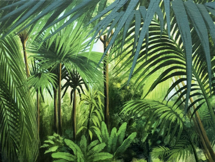 Émilie Bazus, Utopia Botanica 1, 2018, huile sur toile, 27 x 35 cm